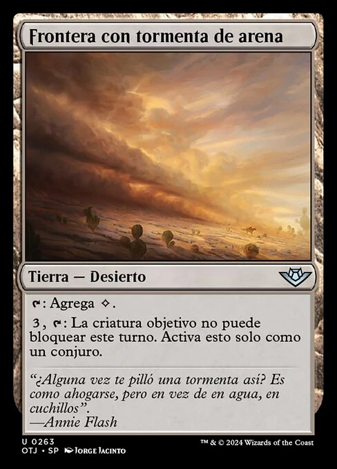Frontera con tormenta de arena