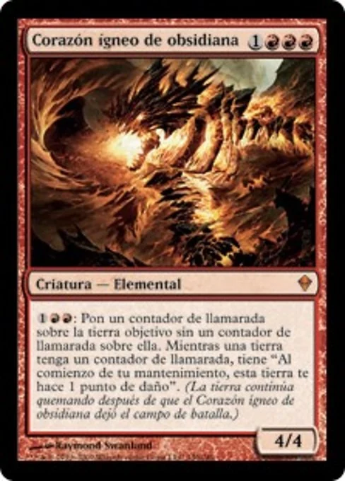 Corazón ígneo de obsidiana