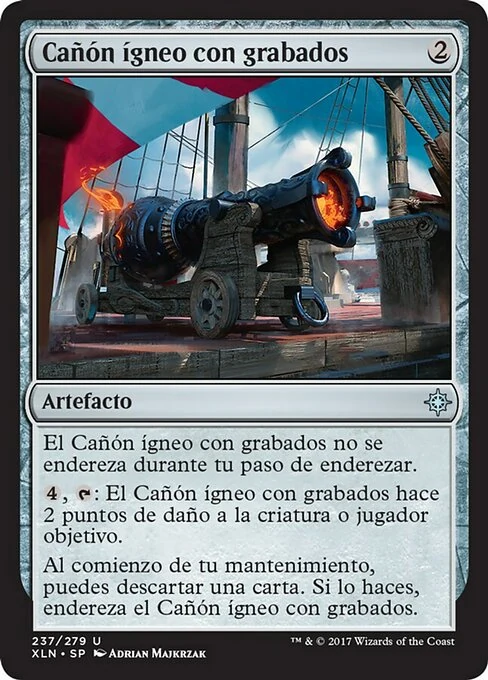 Cañón ígneo con grabados