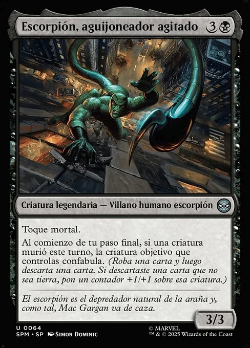 Escorpión, aguijoneador agitado