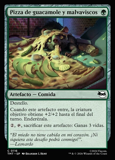 Pizza de guacamole y malvaviscos