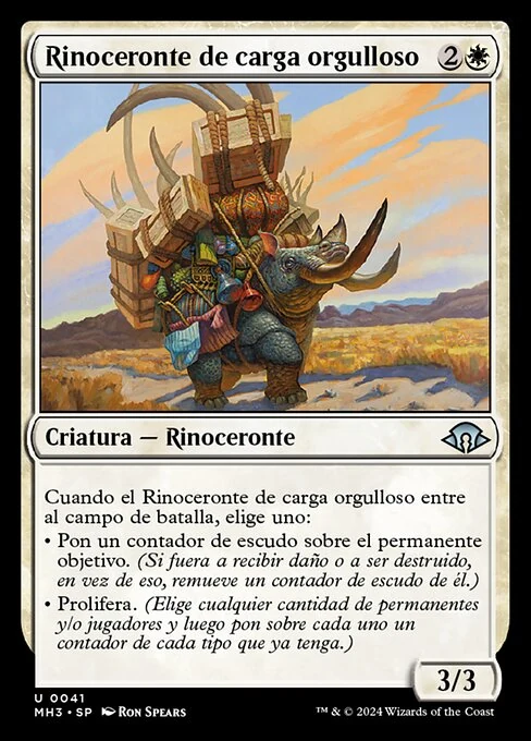 Rinoceronte de carga orgulloso
