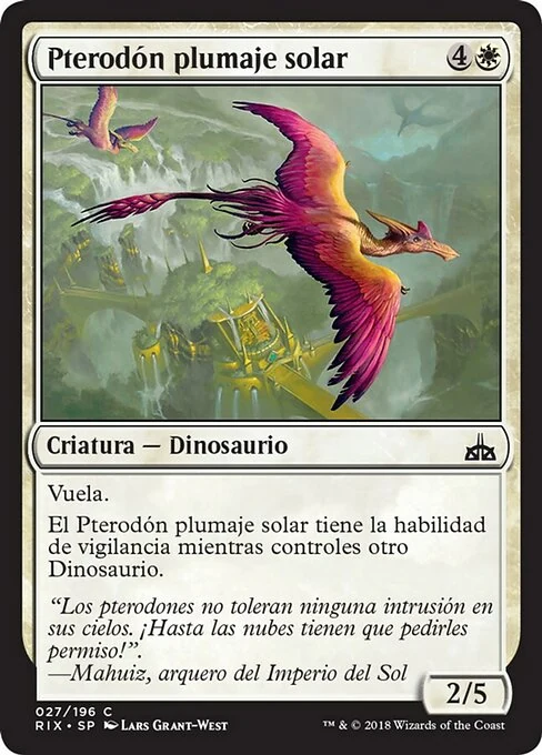Pterodón plumaje solar