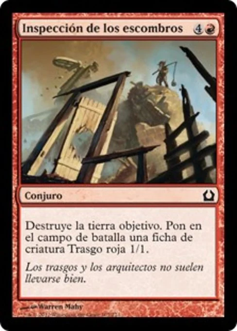 Inspección de los escombros