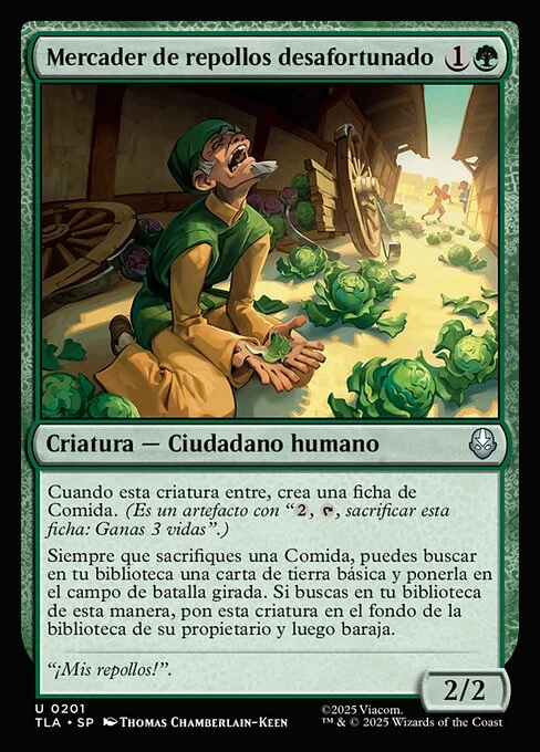 Mercader de repollos desafortunado