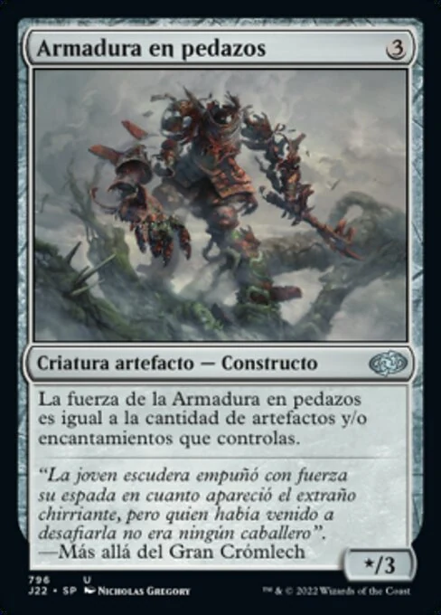 Armadura en pedazos