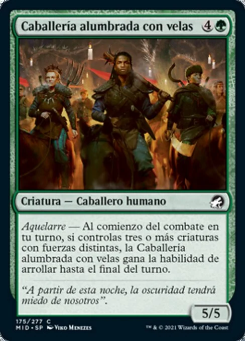 Caballería alumbrada con velas