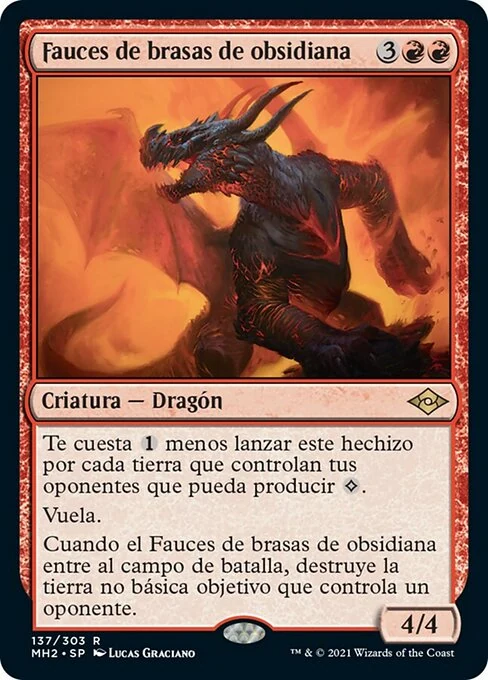 Fauces de brasas de obsidiana