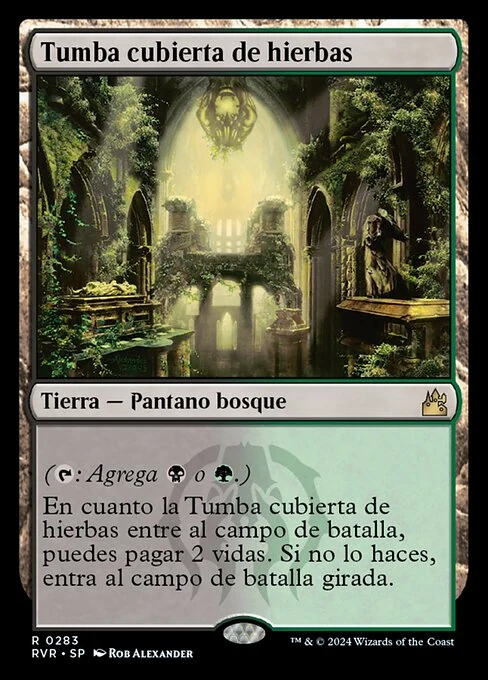 Tumba cubierta de hierbas