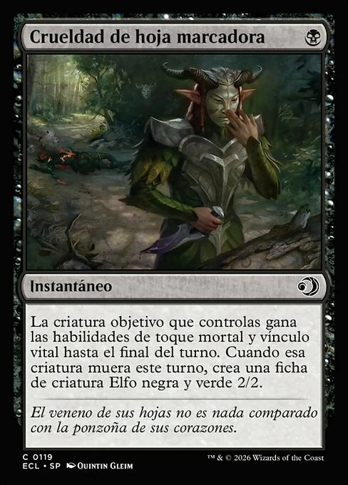 Crueldad de hoja marcadora