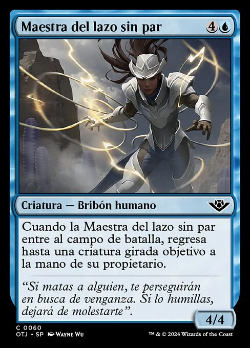Maestra del lazo sin par