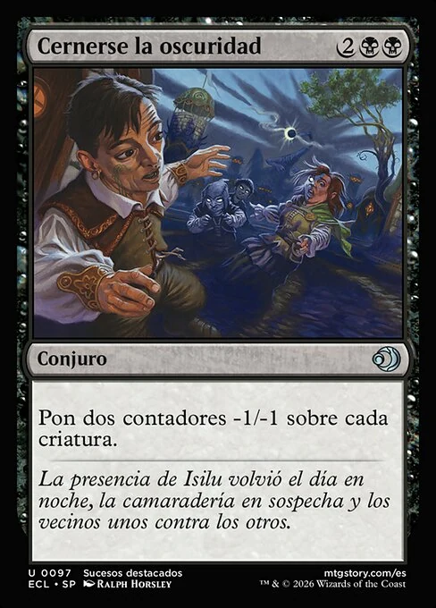 Cernerse la oscuridad